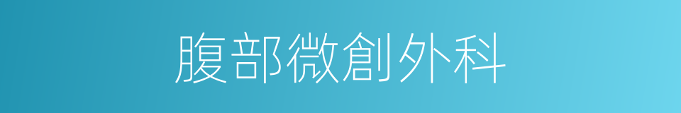 腹部微創外科的同義詞