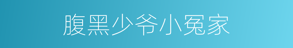 腹黑少爷小冤家的同义词