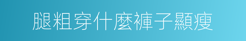 腿粗穿什麼褲子顯瘦的同義詞