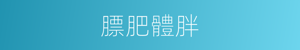 膘肥體胖的意思
