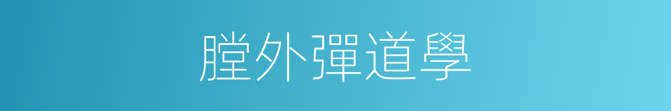 膛外彈道學的同義詞