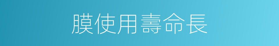 膜使用壽命長的同義詞