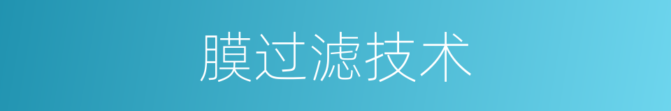 膜过滤技术的同义词