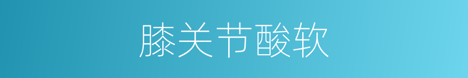 膝关节酸软的同义词