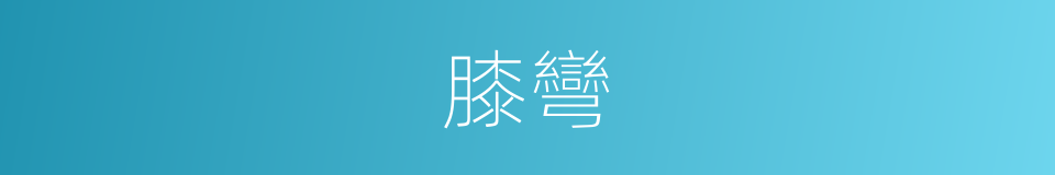 膝彎的意思