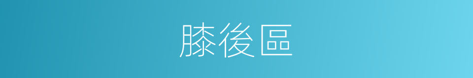 膝後區的同義詞