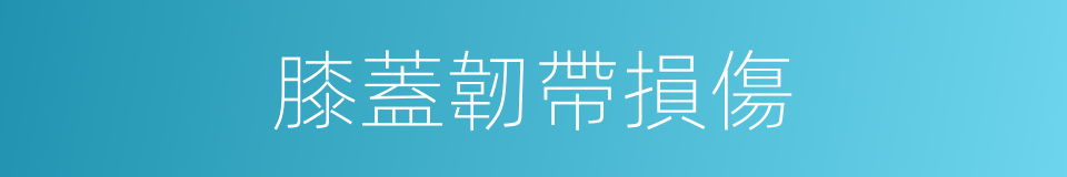 膝蓋韌帶損傷的同義詞