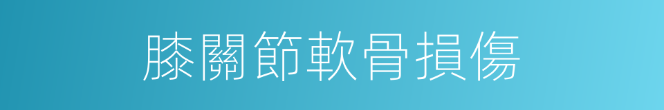 膝關節軟骨損傷的同義詞