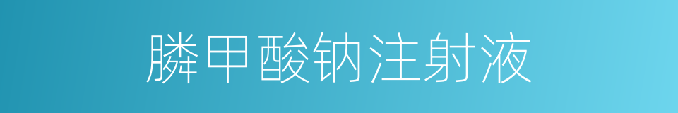膦甲酸钠注射液的同义词