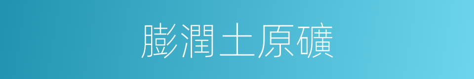 膨潤土原礦的同義詞