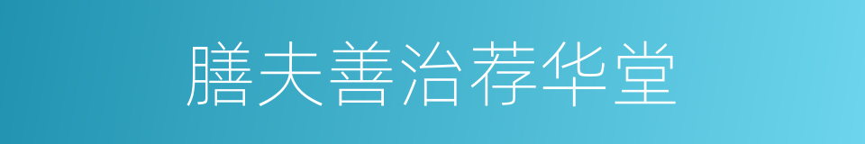 膳夫善治荐华堂的同义词