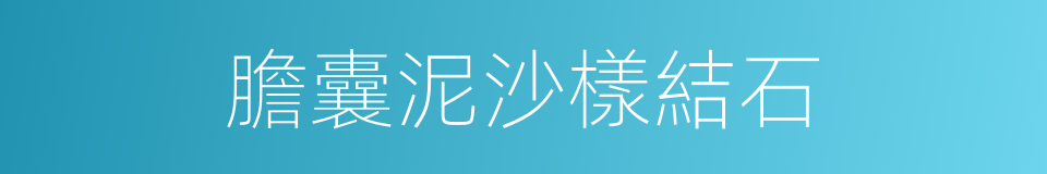 膽囊泥沙樣結石的同義詞