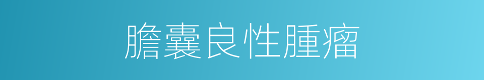 膽囊良性腫瘤的同義詞