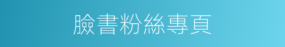 臉書粉絲專頁的同義詞