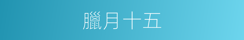 臘月十五的同義詞