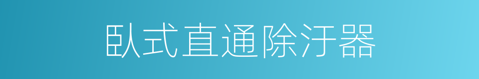 臥式直通除汙器的同義詞