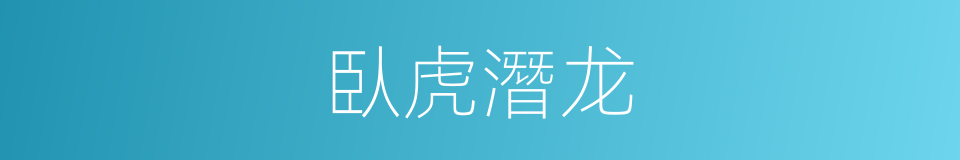臥虎潛龙的同義詞