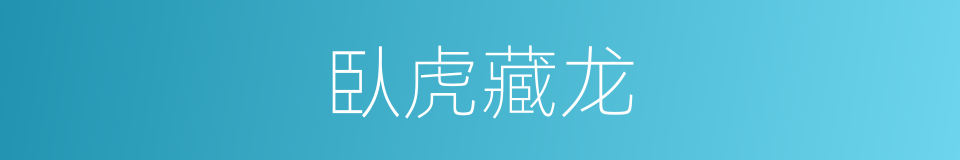 臥虎藏龙的同義詞