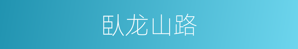 臥龙山路的同義詞