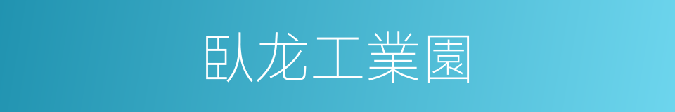 臥龙工業園的同義詞
