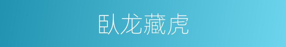 臥龙藏虎的意思