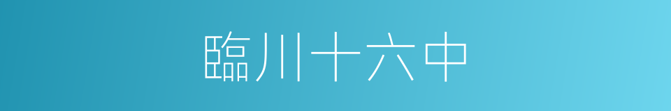 臨川十六中的同義詞