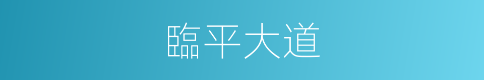 臨平大道的同義詞