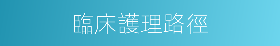 臨床護理路徑的同義詞