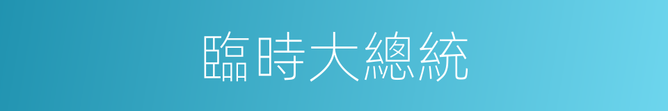 臨時大總統的同義詞