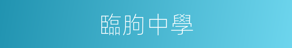 臨朐中學的同義詞