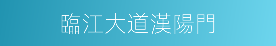 臨江大道漢陽門的同義詞