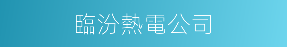 臨汾熱電公司的同義詞