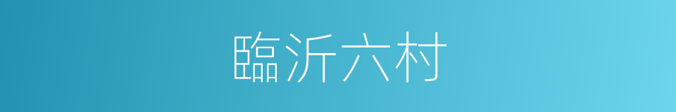 臨沂六村的同義詞