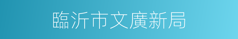 臨沂市文廣新局的同義詞