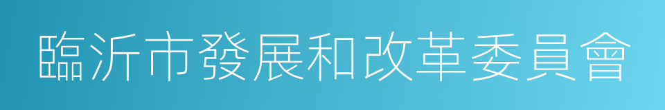 臨沂市發展和改革委員會的同義詞