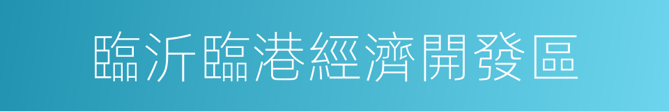 臨沂臨港經濟開發區的同義詞