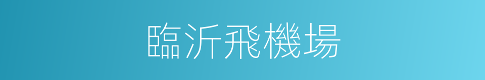 臨沂飛機場的同義詞