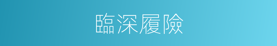 臨深履險的意思