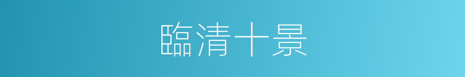 臨清十景的同義詞