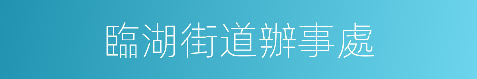 臨湖街道辦事處的同義詞