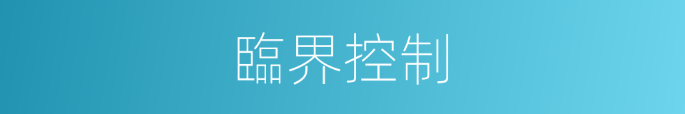 臨界控制的同義詞