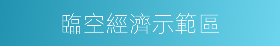 臨空經濟示範區的同義詞