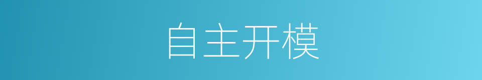 自主开模的同义词
