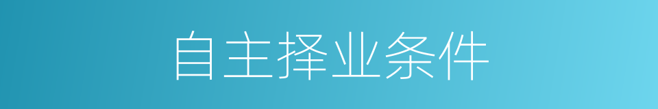 自主择业条件的同义词