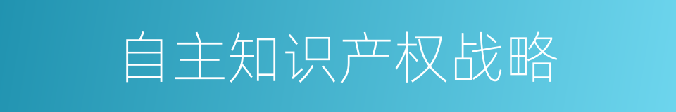 自主知识产权战略的同义词