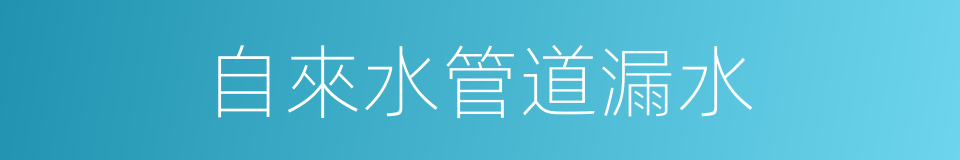 自來水管道漏水的同義詞