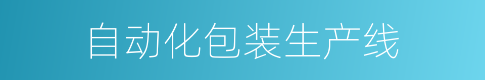 自动化包装生产线的同义词