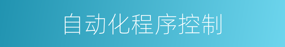 自动化程序控制的同义词