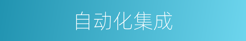 自动化集成的同义词