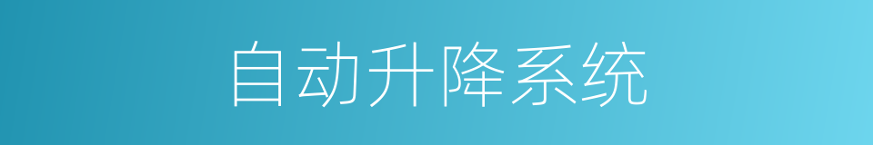 自动升降系统的同义词